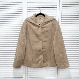 Favlux Tan Hooded Faux Fur Jacket